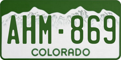 CO license plate AHM869