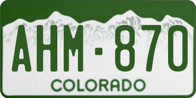 CO license plate AHM870