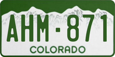 CO license plate AHM871