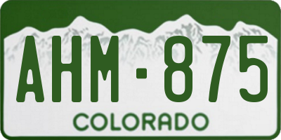 CO license plate AHM875