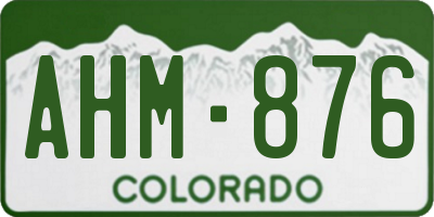 CO license plate AHM876