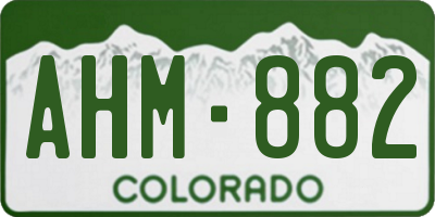 CO license plate AHM882