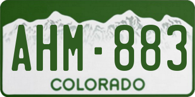 CO license plate AHM883