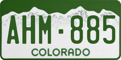 CO license plate AHM885