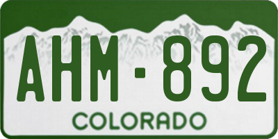 CO license plate AHM892