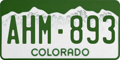 CO license plate AHM893