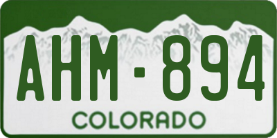 CO license plate AHM894
