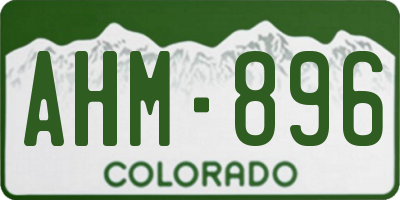 CO license plate AHM896