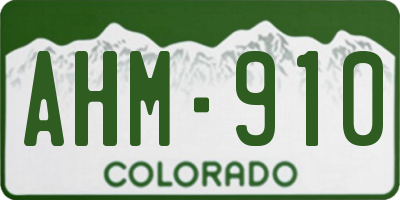 CO license plate AHM910