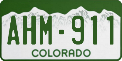CO license plate AHM911