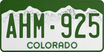 CO license plate AHM925