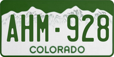 CO license plate AHM928