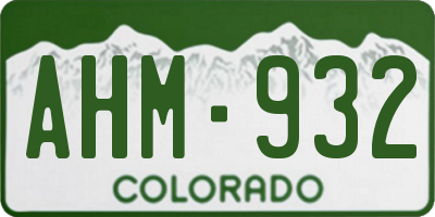 CO license plate AHM932