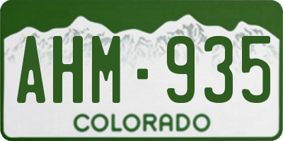 CO license plate AHM935
