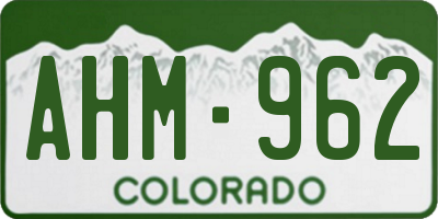 CO license plate AHM962
