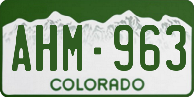 CO license plate AHM963