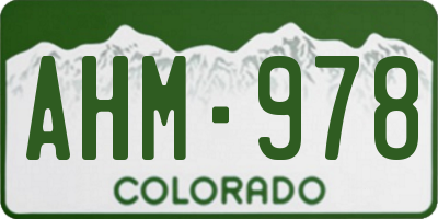 CO license plate AHM978