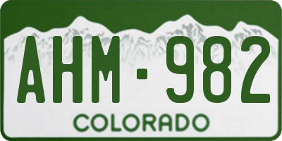 CO license plate AHM982