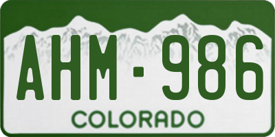 CO license plate AHM986