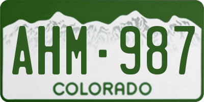 CO license plate AHM987
