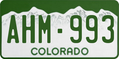 CO license plate AHM993