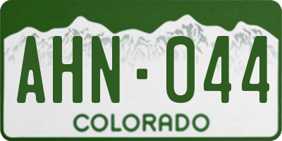 CO license plate AHN044