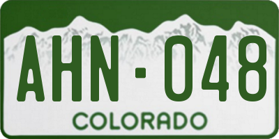 CO license plate AHN048