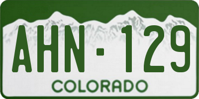 CO license plate AHN129