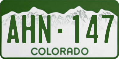 CO license plate AHN147