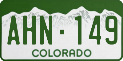 CO license plate AHN149