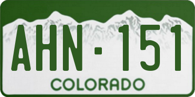 CO license plate AHN151