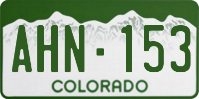 CO license plate AHN153