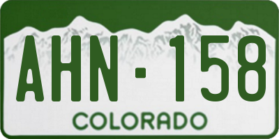 CO license plate AHN158