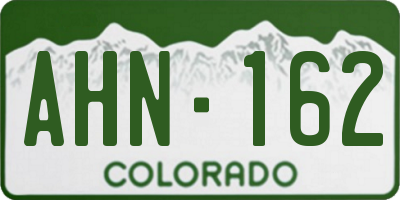 CO license plate AHN162