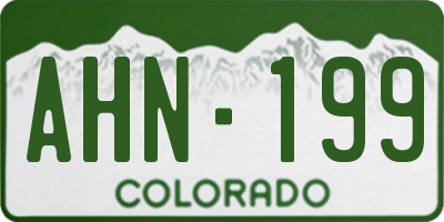 CO license plate AHN199