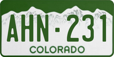 CO license plate AHN231