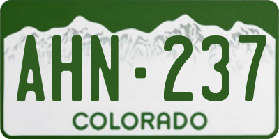 CO license plate AHN237