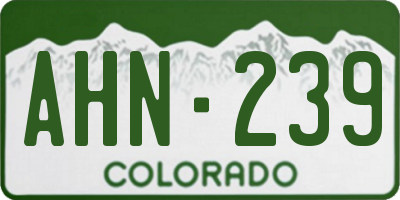 CO license plate AHN239