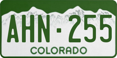 CO license plate AHN255