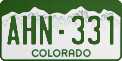 CO license plate AHN331