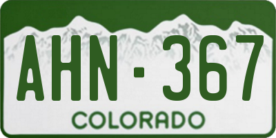 CO license plate AHN367