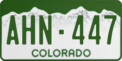 CO license plate AHN447