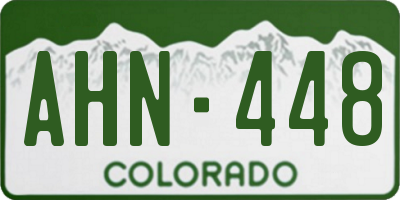 CO license plate AHN448