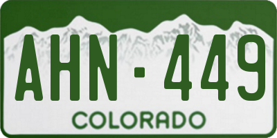 CO license plate AHN449