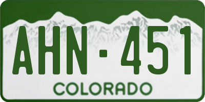 CO license plate AHN451