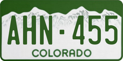 CO license plate AHN455