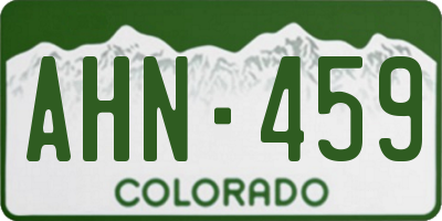 CO license plate AHN459