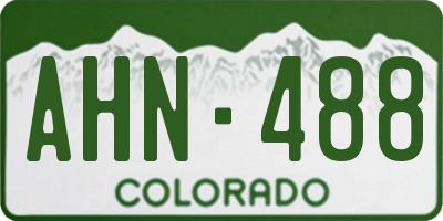 CO license plate AHN488