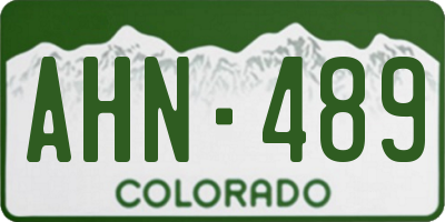 CO license plate AHN489
