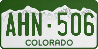 CO license plate AHN506